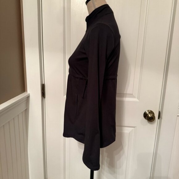 PRANA JACKET COAT BLACK STRETCH ZIP FRONT ACTIVE WEAR POCKETS TIE WAIST SIZE S - Picture 6 of 16